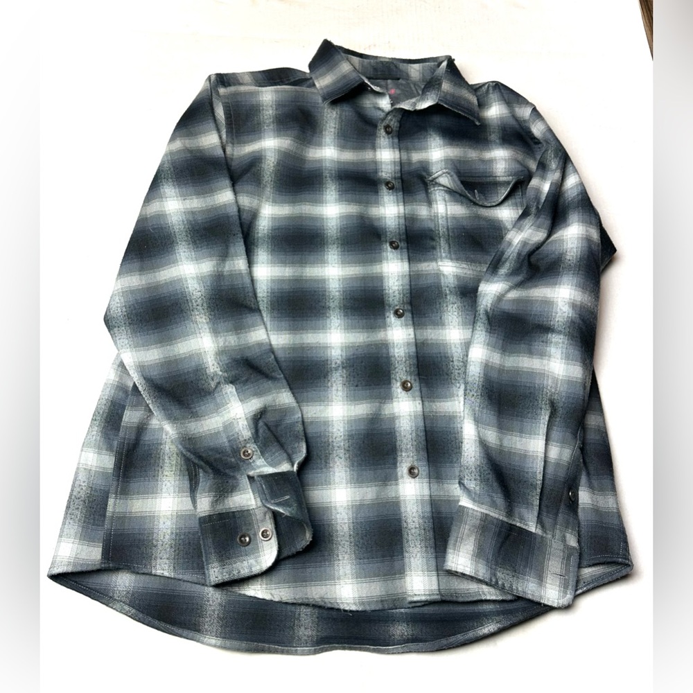 Swisstech Blue‎ Plaid Flannel Button up Shirt Western Outdoor Men’s Large